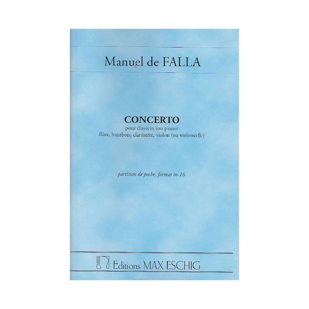 Partition Concerto pour clavecin, flute, hautbois, clarinette et violon de Manuel de Falla