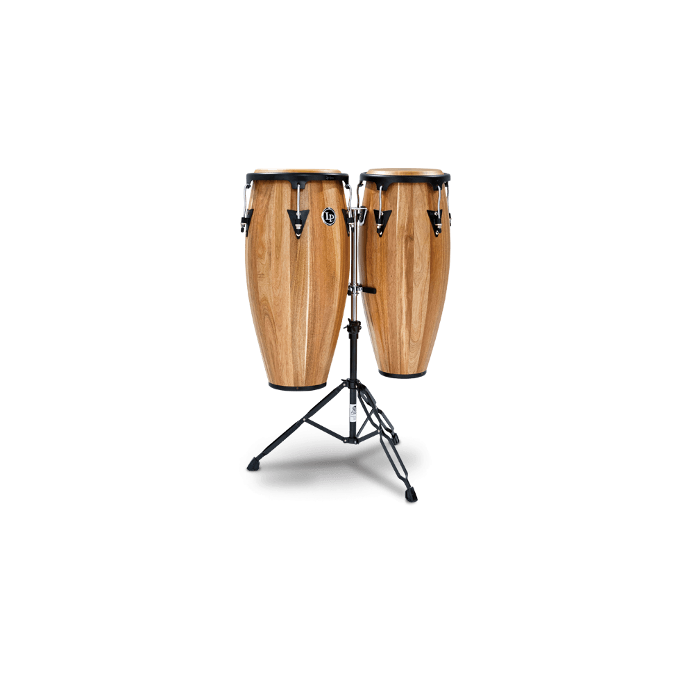 Latin Percussion Aspire Wood Conga/Tumba Set with Stand - 11/12 inch Natural