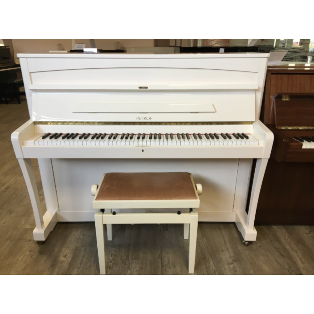 Petrof Piano droit P118G1 Laqué blanc avec banquette