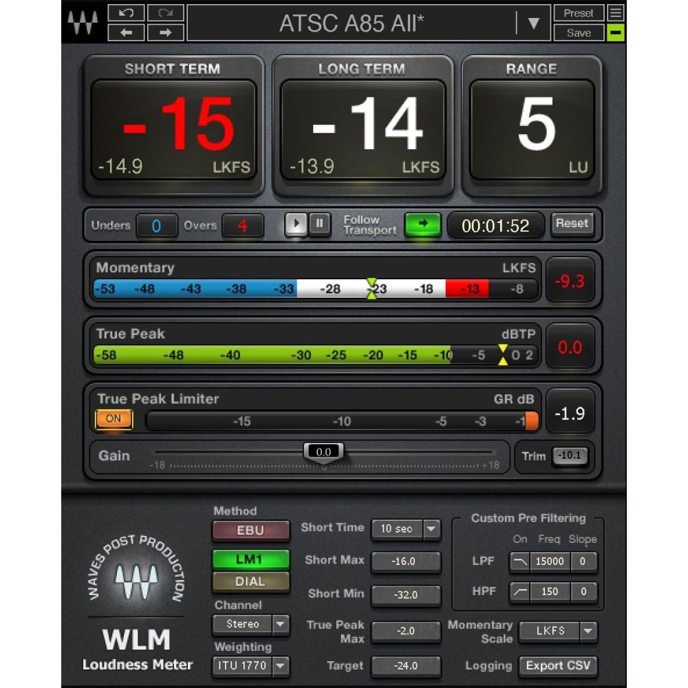 Waves Audio WLM Plus Loudness Meter