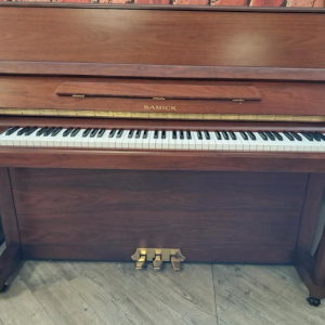 Samick Piano droit JS118D Noyer satiné avec banquette coffre