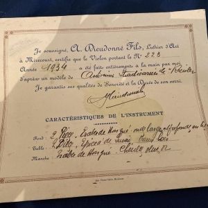 Amédée Dieudonné Violon de Dieudonné fils de 1934