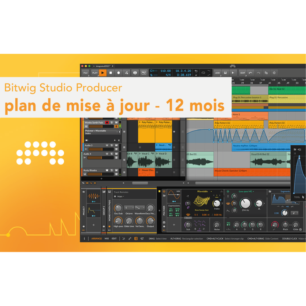 Bitwig  Studio Producer - Plan de mise à jour 12 mois