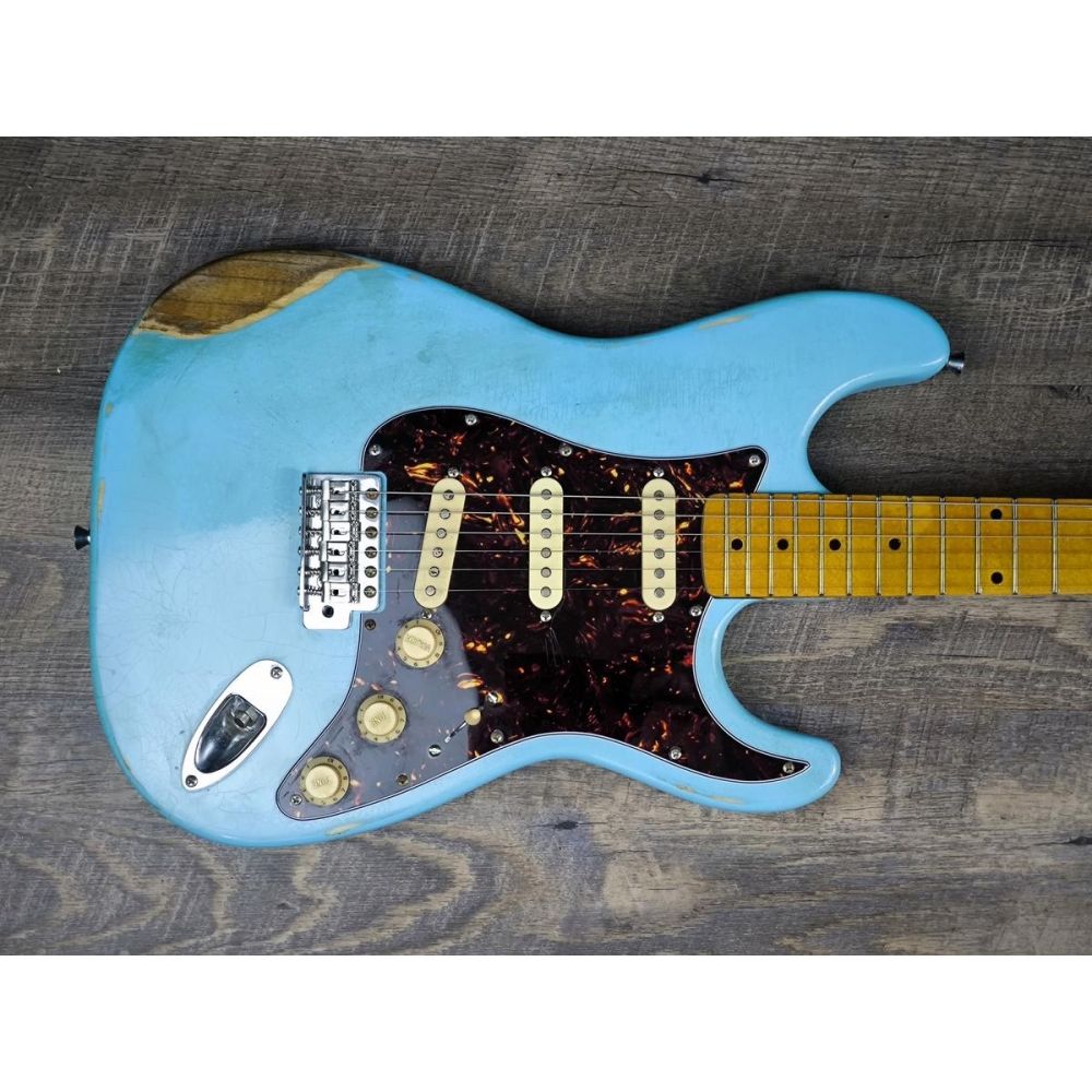 MyDream Partcaster  Green Stock - Heavy Relic Daphne Blue