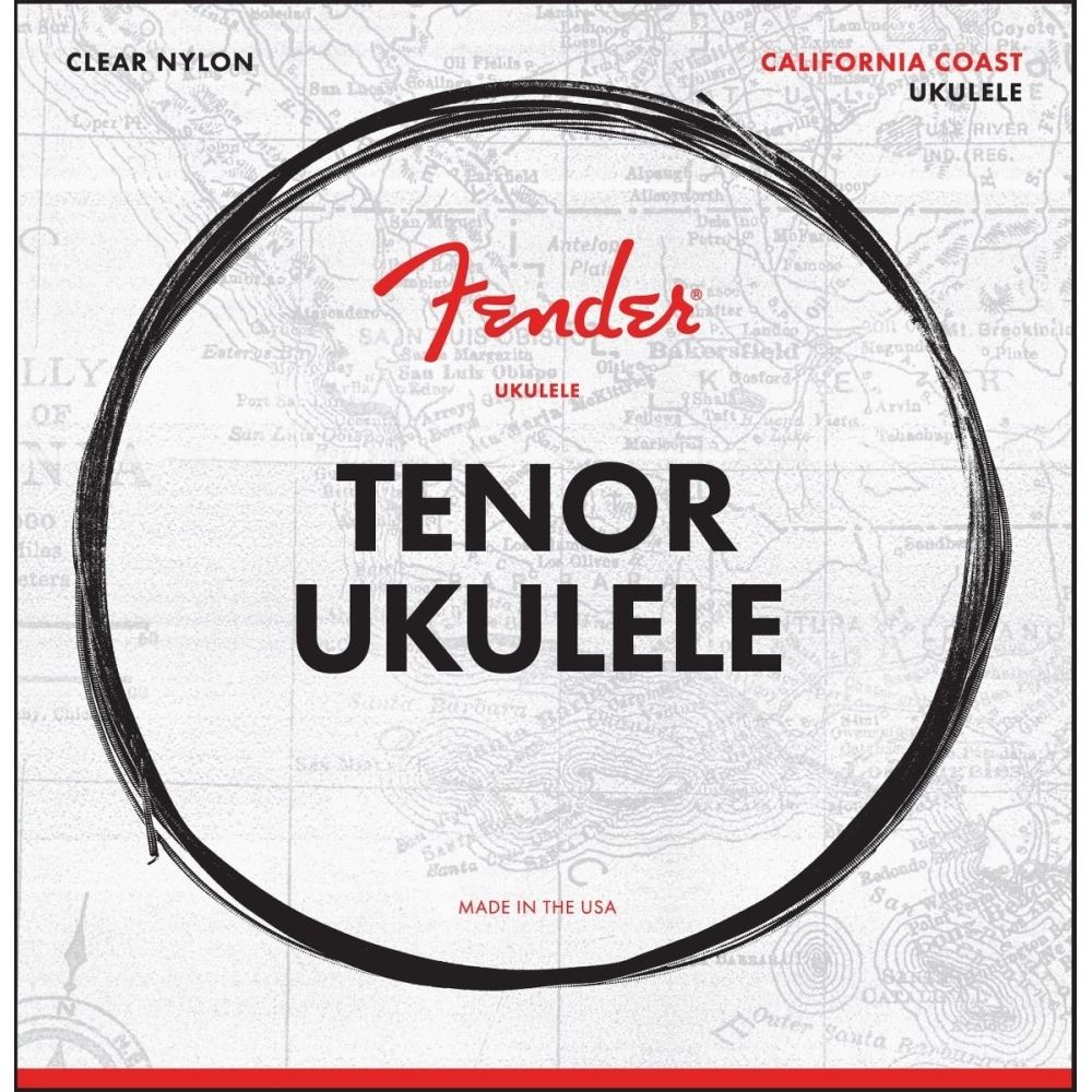 Cordes pour ukulélé ténor Fender California Coast en nylon transparent