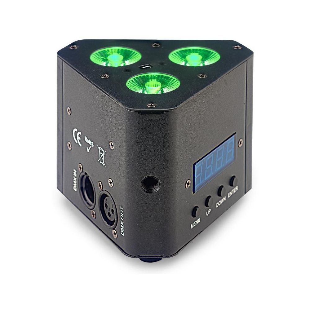 STAGG Wash triangulaire équipé de 3 LED RGBW (4 en 1) de 4 watts