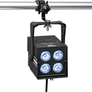 STAGG PARcan alimenté par batterie et équipé de 4 LED (6 en 1) de 8 watts, avec DMX sans fil