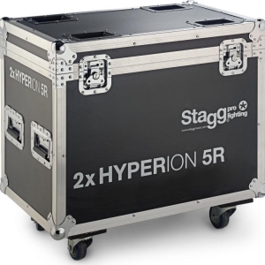 STAGG Flightcase en bois pour 2 Hyperion 5R, sur roulettes