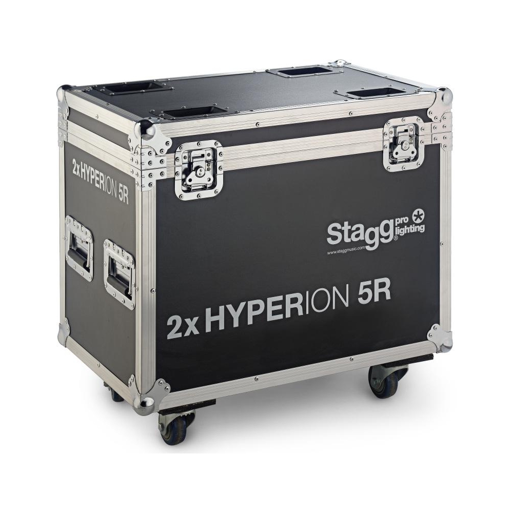 STAGG Flightcase en bois pour 2 Hyperion 5R, sur roulettes