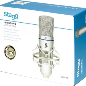 STAGG Microphone studio à condensateur, USB