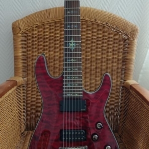 Guitare Schecter Damien 7 élite et ampli Peavey