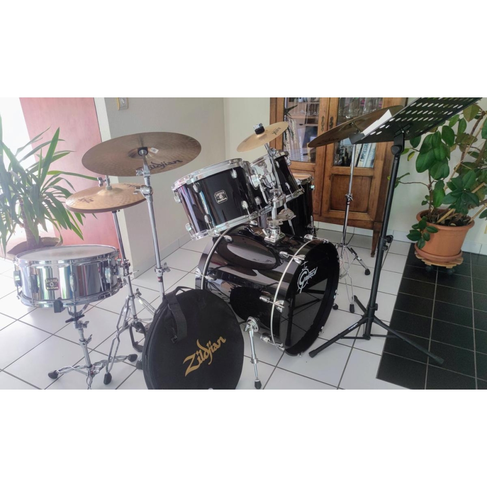 Batterie complète Gretsch Blackawk et cymbales Zildjian en très bon état