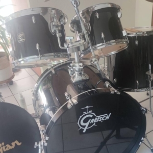 Batterie complète Gretsch Blackawk et cymbales Zildjian en très bon état