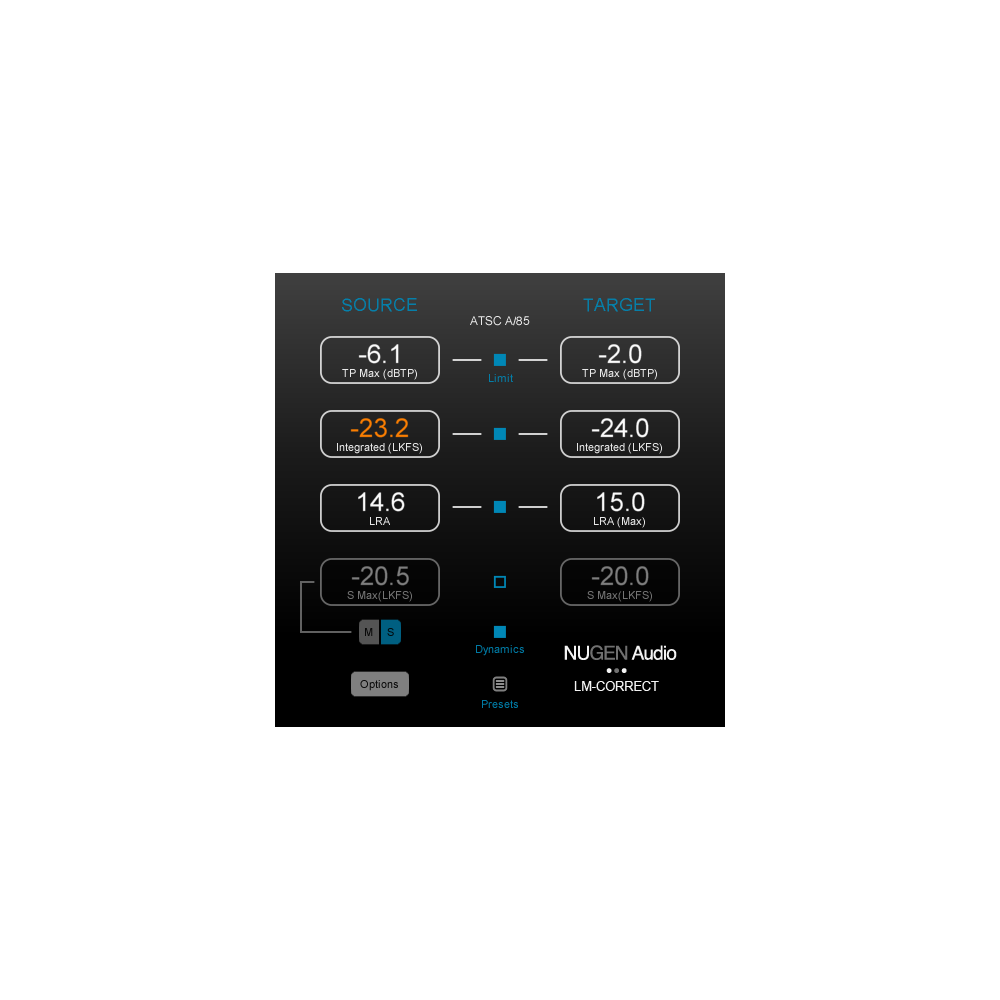 Nugen Audio LM-Correct 1 vers LM-Correct 2 Mise à jour