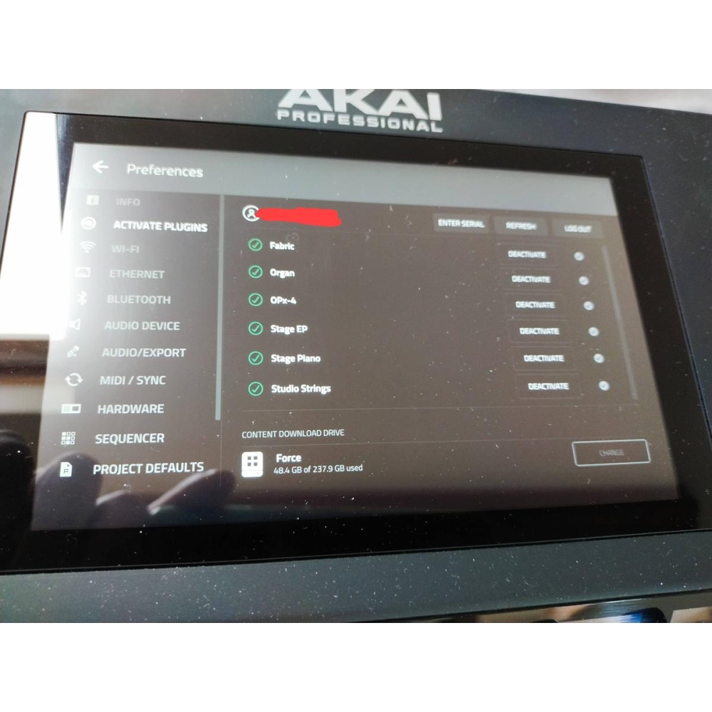 Akai force SSD 250Go + MPC instrument collection