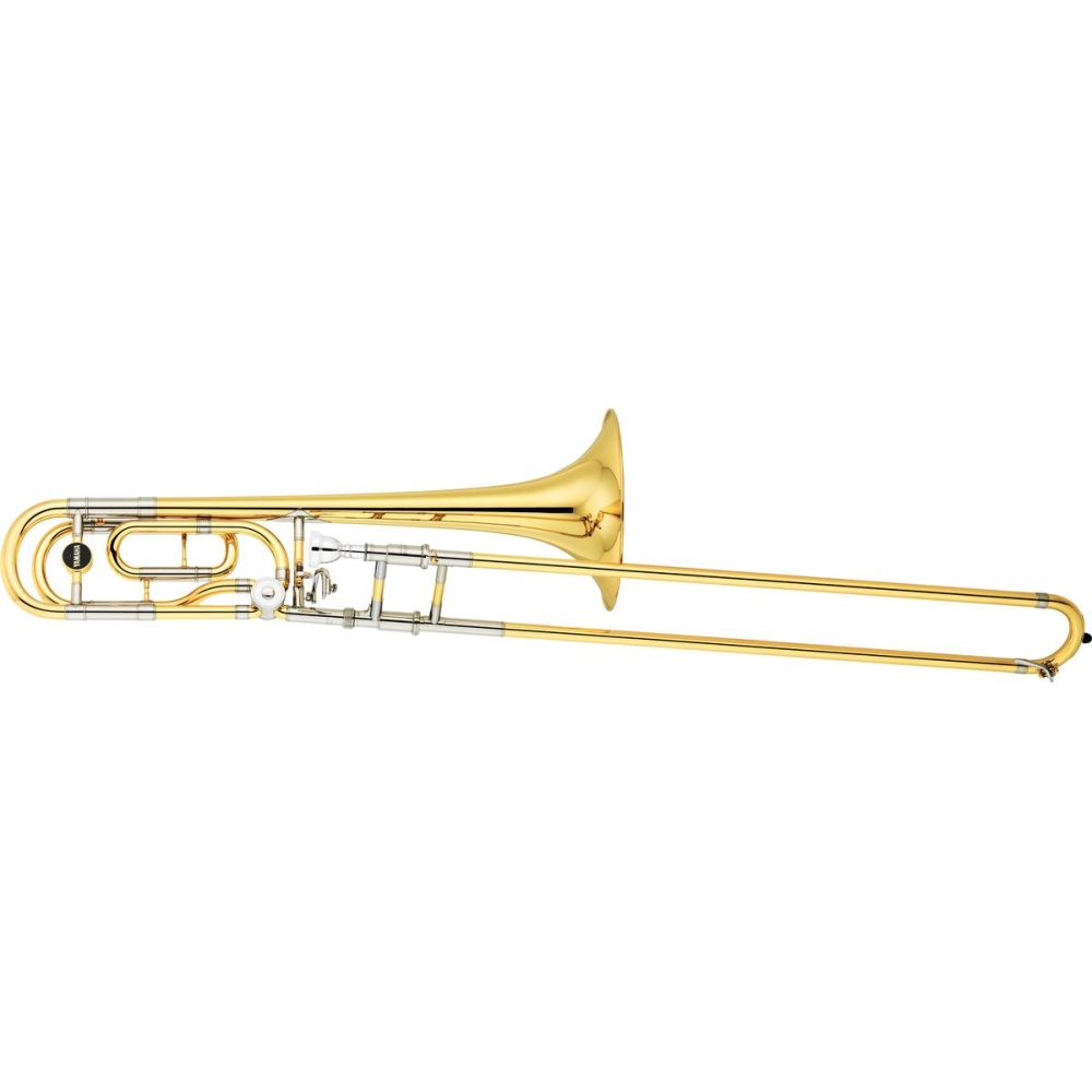 Yamaha YSL-882O Xeno Trombone professionnel avec fixation en F - Laque transparente avec pavillon en laiton jaune