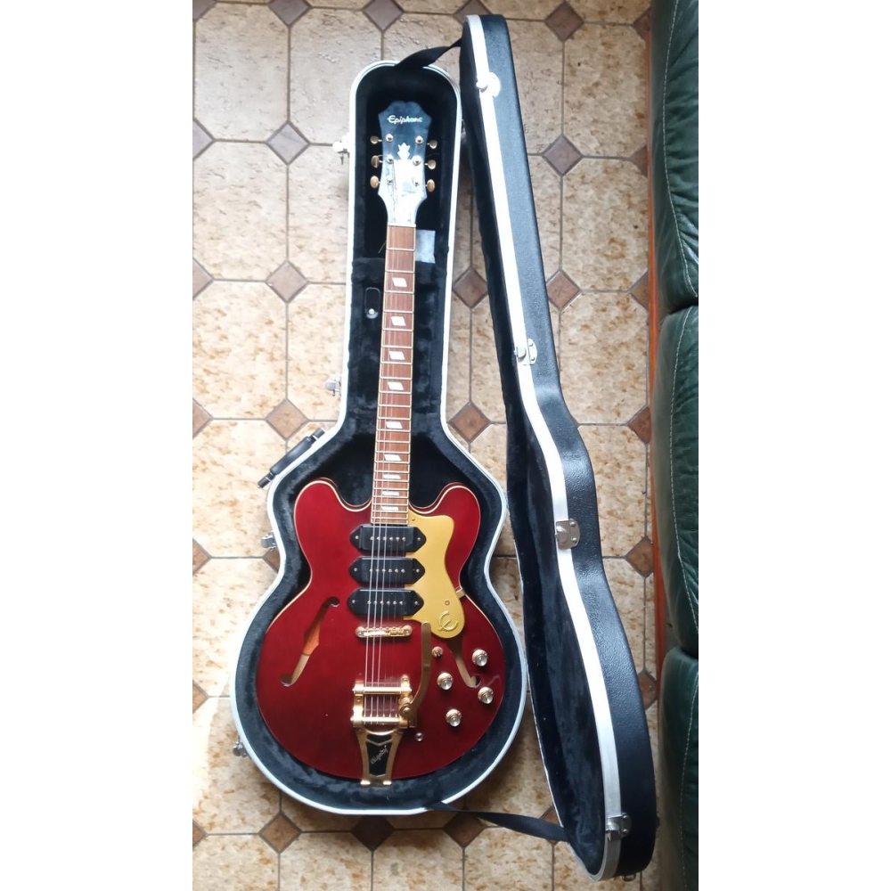 The Epiphone Riviera P93 is a classic semi-hollow electric guitar that  combines vintage aesthetics with