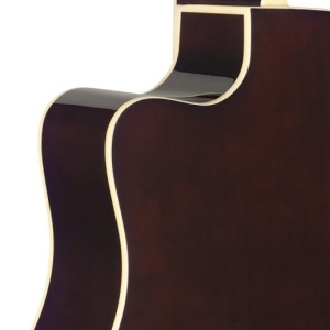 Guitare dreadnought Slope Shoulder électro-acoustique, pan coupé, de couleur naturelle