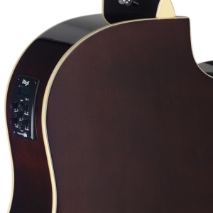 Guitare dreadnought Slope Shoulder électro-acoustique, pan coupé, sunburst, modèle gaucher