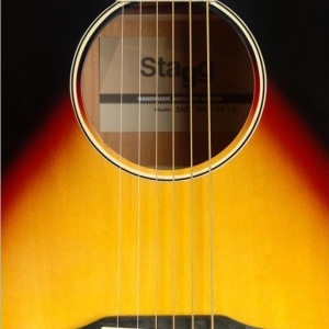 Guitare dreadnought Slope Shoulder électro-acoustique, pan coupé, sunburst, modèle gaucher