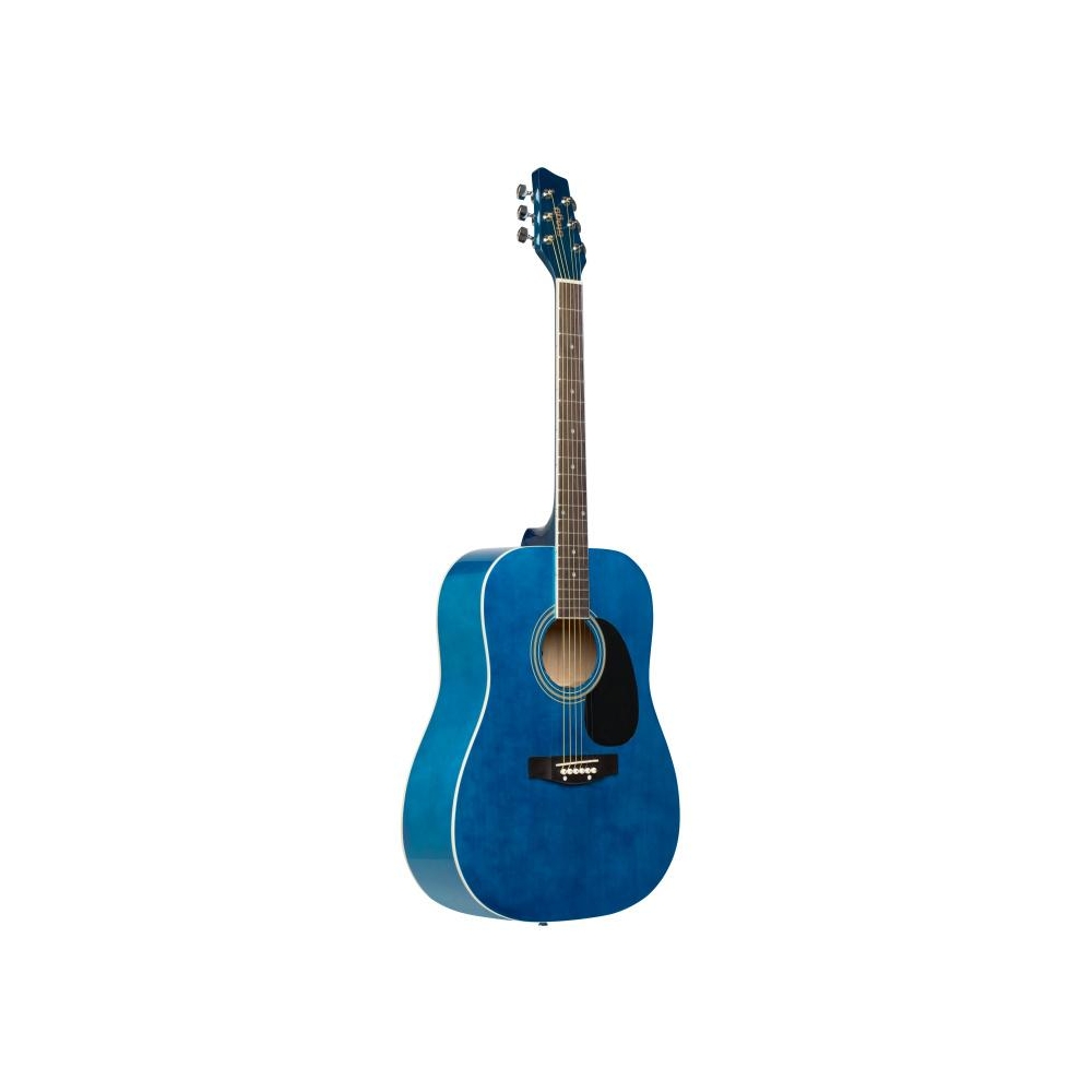 Guitare acoustique dreadnought 4/4 bleue avec table en tilleul