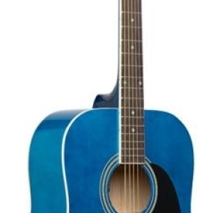 Guitare acoustique dreadnought 4/4 bleue avec table en tilleul