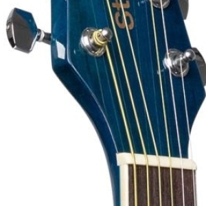 Guitare acoustique dreadnought 1/2 bleue avec table en tilleul