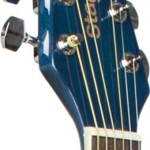 Guitare acoustique dreadnought 4/4 bleue avec table en tilleul