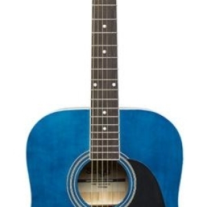 Guitare acoustique dreadnought 4/4 bleue avec table en tilleul