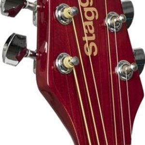 Guitare acoustique dreadnought 4/4 rouge avec table en tilleul