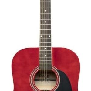 Guitare acoustique dreadnought 4/4 rouge avec table en tilleul