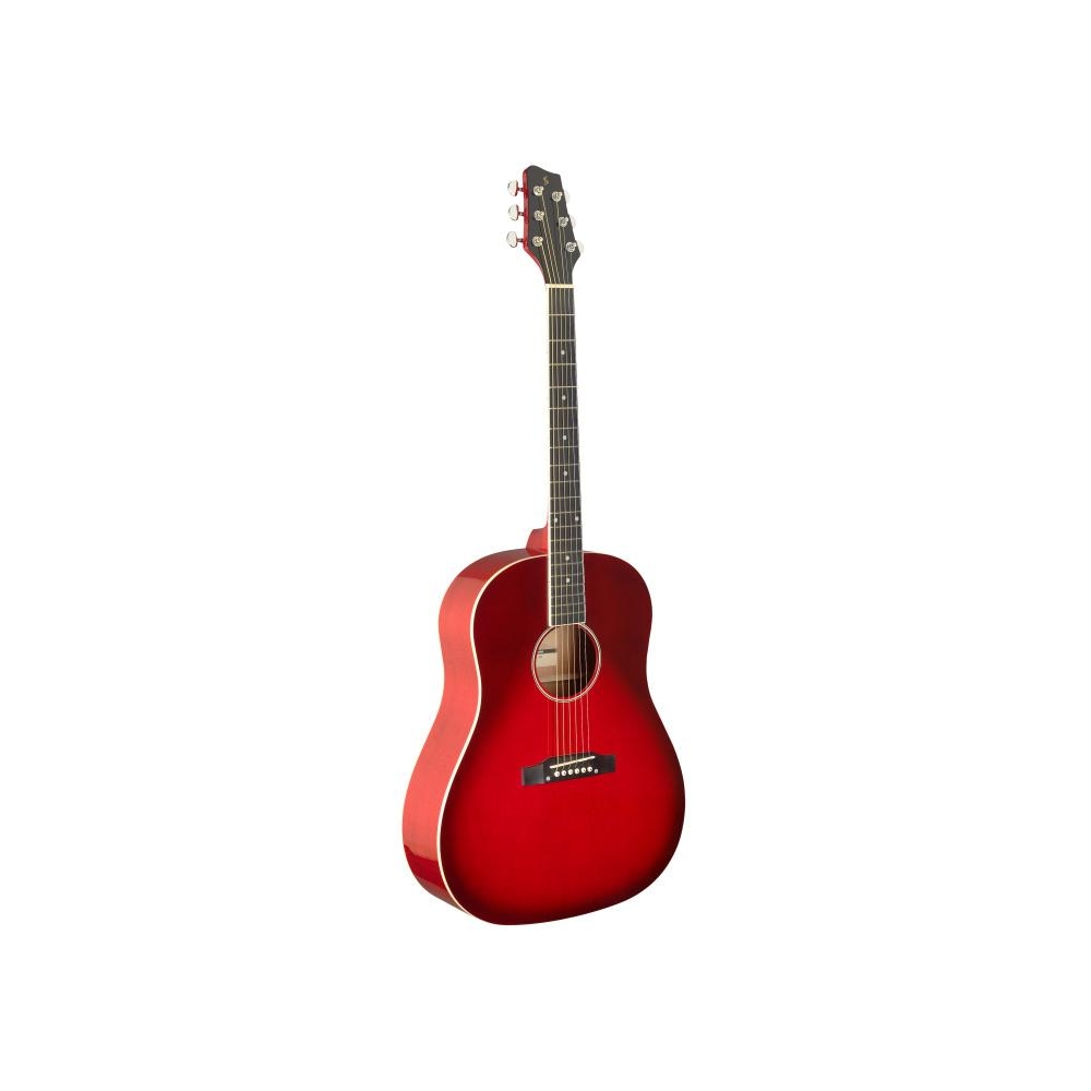 Guitare dreadnought Slope Shoulder, rouge transparent