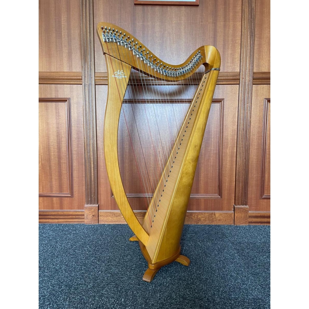 Camac Harpe celtique Hermine 34 cordes carbone merisier