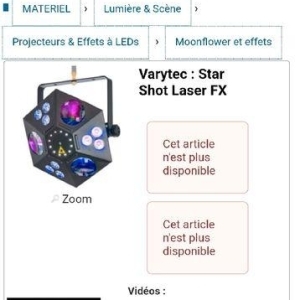 Varytec Star Shot Laser FX - Lumière scène