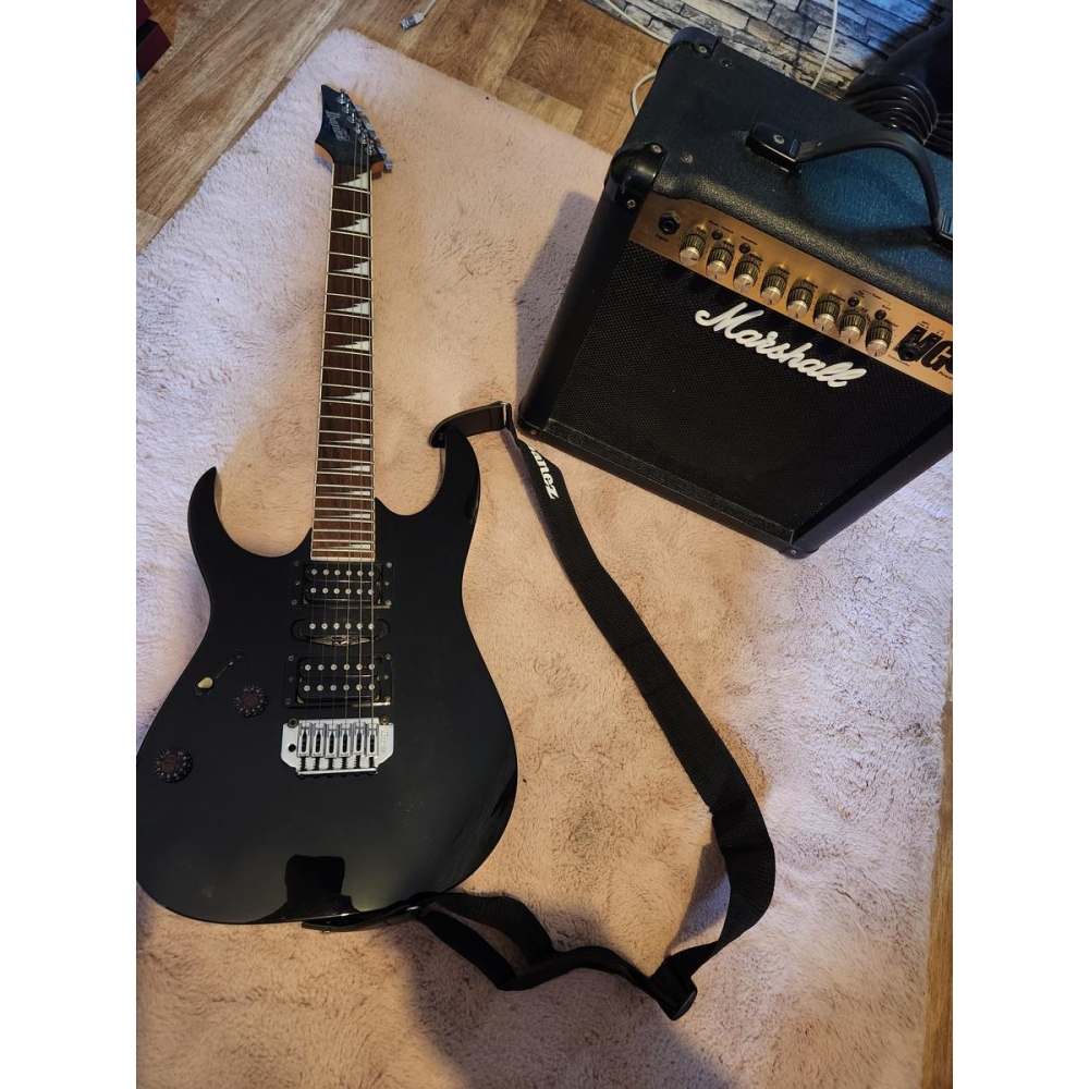 Ibanez Guitare gaucher avec Ampli Marshall MG15