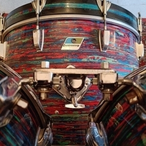 Ludwig Psychedelic Red B&0 Vintage 70's 22"x14" 12"x8" 13"x9" 16"x16" 18"x16"