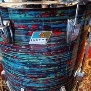 Ludwig Psychedelic Red B&0 Vintage 70's 22"x14" 12"x8" 13"x9" 16"x16" 18"x16"