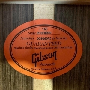 Gibson J-165 Rosewood 2006 Antique Natural