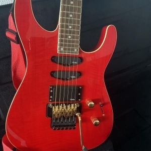 Vester JJR1290 Red flamed maple & Gold - Floyd Rose MIK 1994 + Nouveau Coffre