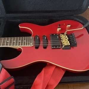 Vester JJR1290 Red flamed maple & Gold - Floyd Rose MIK 1994 + Nouveau Coffre