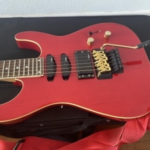 Vester JJR1290 Red flamed maple & Gold - Floyd Rose MIK 1994 + Nouveau Coffre