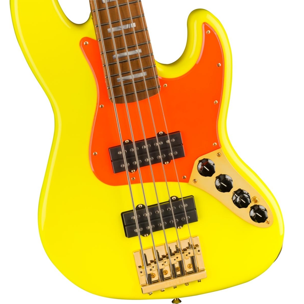 Fender MonoNeon Jazz Bass V - Jaune Fluorescent