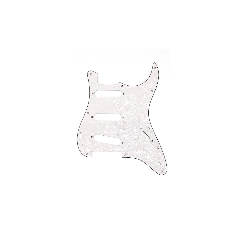 Fender Pickguard Stratocaster S/S/S de style moderne à 11 trous - White Pearl