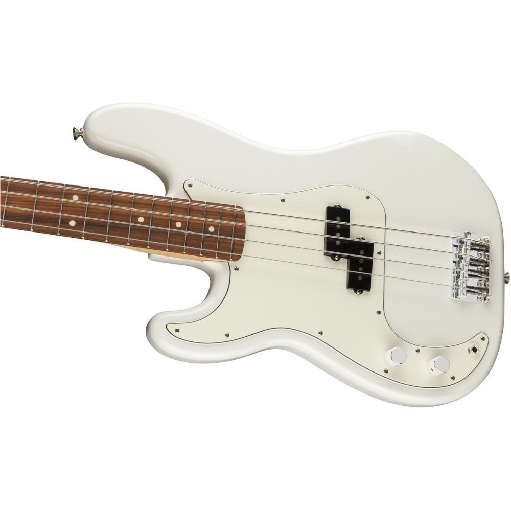 Fender Player Precision Bass pour gaucher –  Polar White avec touche en Pau Ferro